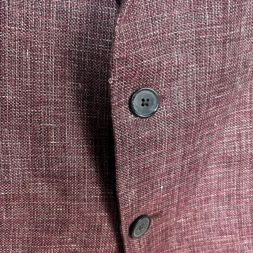 Joseph Abboud Linen blazer 46 S Unstructured heritage Hatch Burgundy Sport Coat - Picture 4 of 13